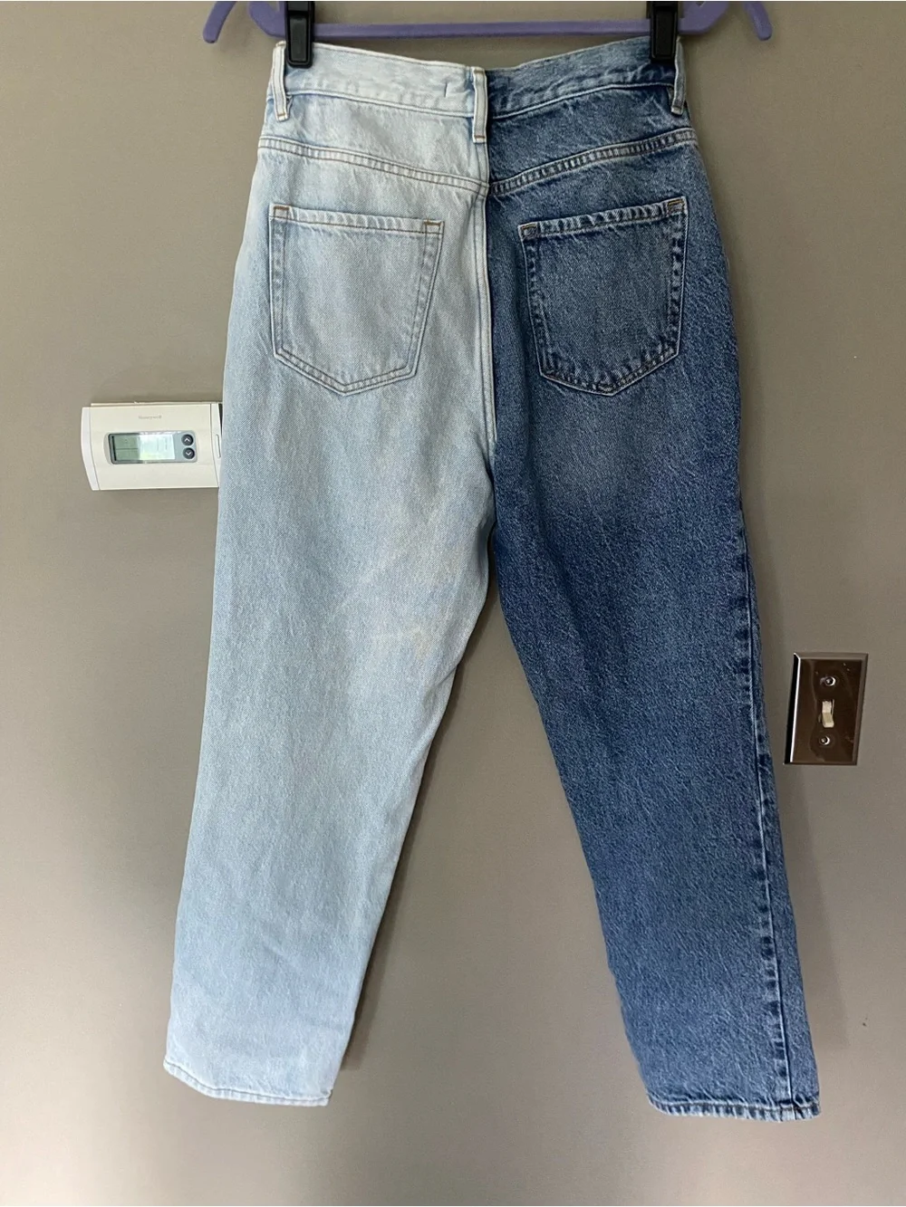 PACSUN Light & Dark Wash Two-Tone Colorblock Ankle Denim Straights Jeans Size 27